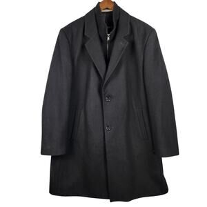 Michael Kors Vintage Wool Coat Men’s SZ 50R Black Zip/Button Up Lined EUC